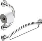 HealthCraft Products - Plus Series Grab Bar - Toilet Paper Holder / 24" Towel Bar Combo Pack - Polished Chrome