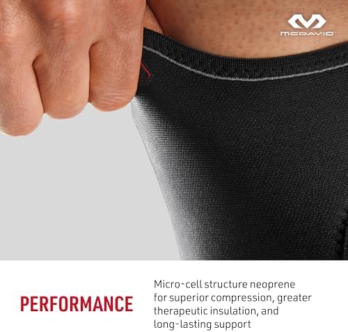 McDavid 402 Knee Support With Open Patella, Black, Large