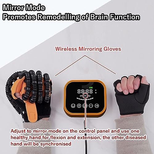 Stroke Hand Splint Assistive Gloves Protector Exoskeleton Manual Training for Stroke People Finger Wrist Training,Left-XL