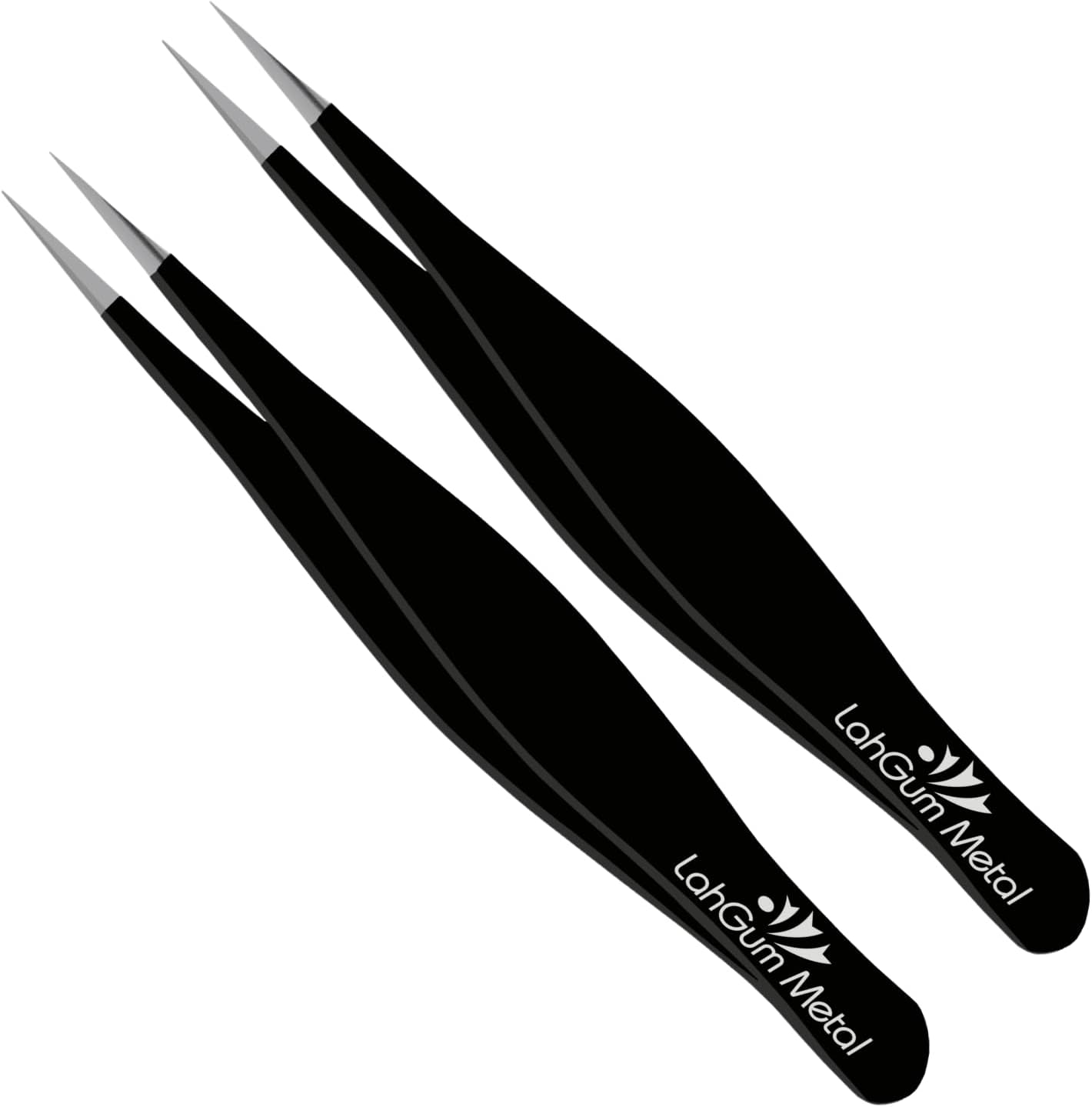 Super Sharp Pointed Tweezers - Precision Fine Point Tip Ingrown Hair Remover - Stainless Steel Facial Hair Remover - Black Color