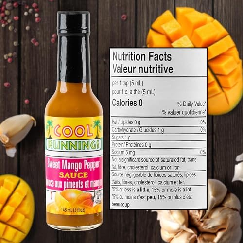Cool Runnings Sweet Mango Pepper Sauce, 148ml - Sweet and Tangy Caribbean Hot Sauce, Perfect table top hot sauce for your rice, pizza, wings, pasta, salad and more