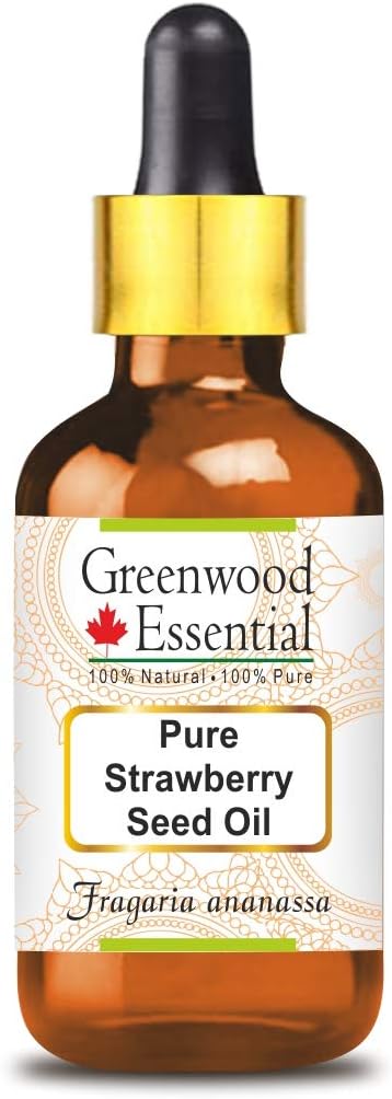 Greenwood Essential Pure Strawberry Seed Oil (Fragaria ananassa) with Glass Dropper 100% Natural Therapeutic Grade 30ml (1.01 oz)