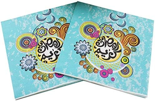 80-Pack Ramadan Napkins Disposable Paper Napkins Decorative Muslim Party Tissue Dinner Napkins Paper for Islamic Party Gathering Festival Supply - Style 3