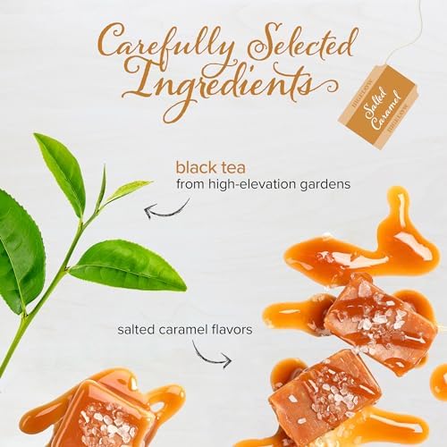 Bigelow Tea Salted Caramel Black Tea, Caffeinated Tea with Caramel and Salt, Holiday and Christmas Tea, 18 Count Box (Pack of 6), 108 Total Tea Bags