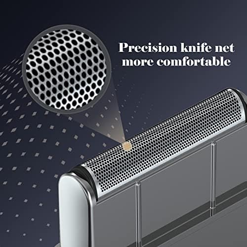 Men's Electric Ultra Thin Rechargeable Razor, Reciprocating Mini Electric Facial Care Beard Trimmer, Cordless USB Travel Razor, Silver