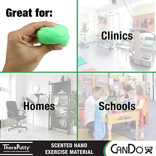 CanDo TheraPutty Scented Hand Exercise Putty for Rehabilitation, Exercises, Hand Therapy, Occupational Therapy, Apple Green Medium 1lb