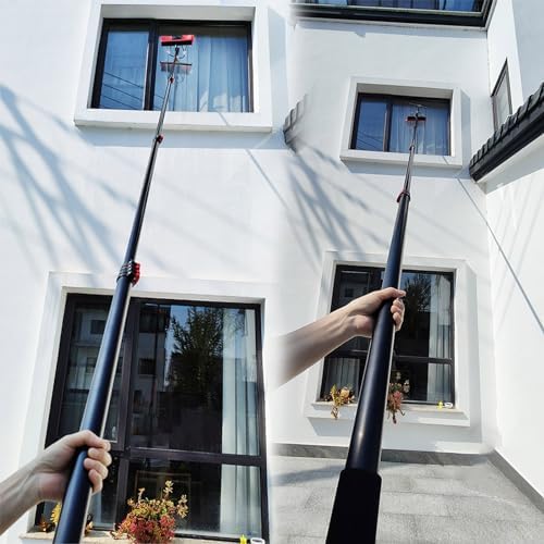 Water Fed Telescopic Brush, High Window Cleaning Kit with Pole, Solar Panel Cleaning Brush for Home and Commercial Window Cleaning,3.6m/12ft