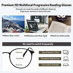 K.LAVER Transition Photochromic Multifocus Progressive Reading Glasses Men Women No-line Anti Blue Light Multifocal Readers