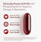 100% Pure Organic Antarctic Krill Oil 1000mg, 120-Day, Omega 3, Highest Concentration 56% Phospholipids, EPA Choline, Astaxanthin, Wild Caught, Sustainable, Supports Heart, Brain & Joints, No Fish Oil