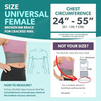BraceAbility Broken Rib Brace for Women and Men - Rib Protector Compression Wrap, Chest Support Belt for Bruised, Fractured, Dislocated Ribs, Costochondritis Relief, Sternum Brace (Female - Gray)