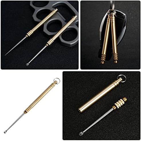 PartyKindom 2pcs Scoop for Ear Water Remover Titanium Alloy Ear Cleaner Lightweight Portable Tool Keychain Accessory Ideal for Travel