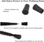6pcs Walking Stick Tips, Replacement Rubber Tips for Walking Sticks, Trekking Pole Tips Baskets Hiking Pole Tips Feet Shock Absorption Rubber Cane Tips 11mm Diameter Survival Hiking Stick Accessories