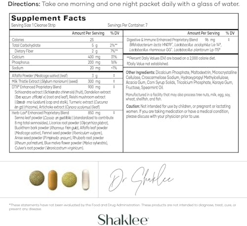 Shaklee - 7-Day Healthy Cleanse: Complete System Reset, and Energy Boost - With Probiotics, Liver Support, and Herbal Cleanse - Step-by-Step Guide - 7 Daily Morning & Night Packets