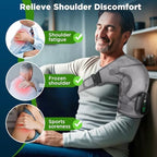 Cordless Shoulder Heating Pad, Heated Shoulder Brace for Men Women Rotator Cuff Pain Relief, Heated Shoulder Wrap with 3 Heat Levels and 3 Vibration Modes for Shoulder Discomfort Relief (Grey)