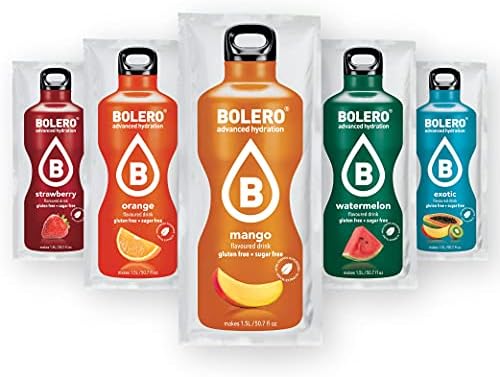Bolero- Sugar Free Drink Mix Packets Assorted Fruit Flavors | Powdered Flavored Water Packets | 12 Large Sachet On The Go Packets
