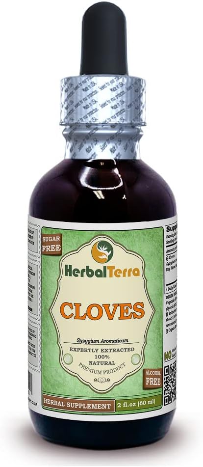 Herbal Terra LLC Cloves (Syzygium Aromaticum) Glycerite, Dried Flowers Buds Alcohol-Free Liquid Extract 2 oz