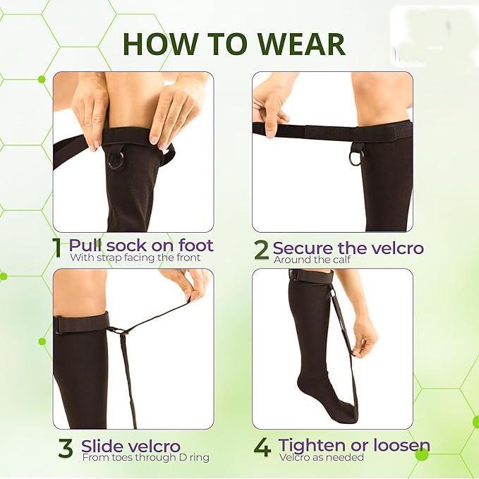 Plantar Fasciitis Stretch Sock Non Slip Calf Night Relief for Heel High Arch Pain Achilles Tendonitis Therapy Foot Support Sleeve Stretcher Compression Sleeve Men Women Ultrastretch Night Sock