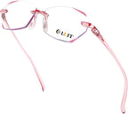 LUFF Rimless Reading Glasses for Women Blue Light Blocking,Stylish Lightweight Frameless Computer Readers Anti Eyestrain