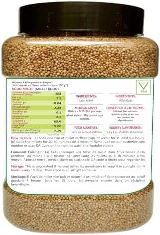 Siridhanya Unpolished and Organic millets (Little, Foxtail, Kodo, Brown_top & Barnyard millet) Each millet 900gm pack of 5 in Jar
