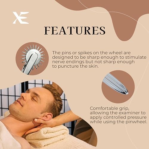 XE Stainless Steel Wartenberg Neuro Pinwheel – Pinwheel for Neurological Nerve Reaction Test, Pinwheel Roller for Testing Nerve Sensitivity