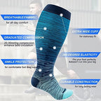 LEVSOX Plus Size Compression Socks Wide Calf Men&Women 20-30 mmhg Knee High Support Socks for Medical, Nurse, Diabetic