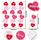 Whaline Valentine's Day Guest Napkins 3 Ply Heart Disposable Paper Napkins Sweet Heart Dinner Hand Napkin Towel for Home Kitchen Bathroom Powder Room Wedding Holiday Party Supplies, 80Pcs