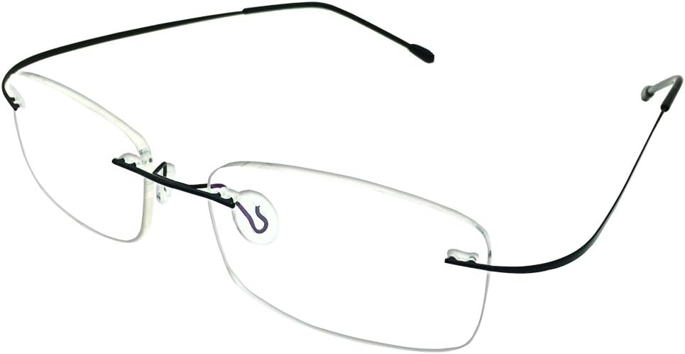 Rimless Computer Readers +3.75 Mens Womens Black Frame Reading Glasses Spectacles w Case