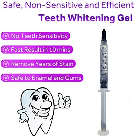 Bright White Smile 35% 10 Pack Teeth Whitening Gel Refills Bleaching Gel, No Sensitive Teeth Whitener, Great for Sensitive Tooth Whitening, Works with Teeth Whitening LED Light and Trays (10 X 3ML)