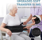 Standard Transfer Sling - Gait Belt for Seniors & Disabled, Patient Lifting Aid for Elderly Mobility, Safe Bed & Wheelchair Transfer Aid for Home Care, Ideal for Caregiver Assisted Lifting (Black)