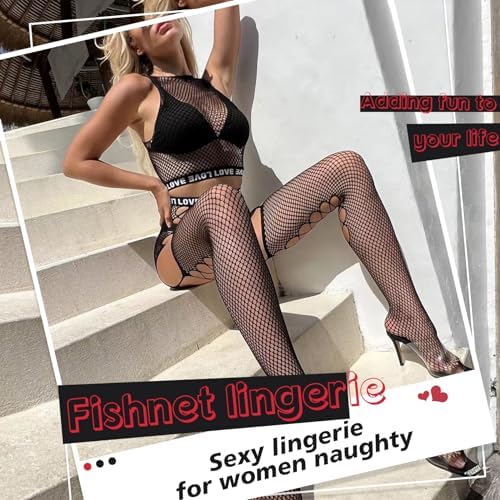 Sexy Lingerie for Women Naughty Fishnet Lingerie Set Bodysuit Erotic Teddy Sheer Mesh Outfits