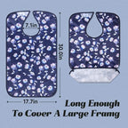 Adult Bibs - 3 Pcs Washable Clothing Protector with Crumb Catcher, Reusable Waterproof Large Feeding Adult Bib for Eating