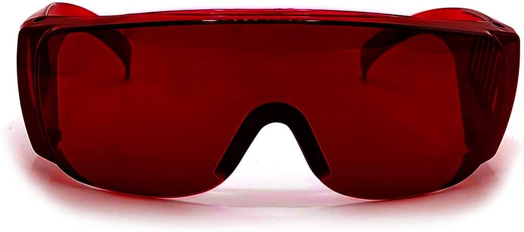 FreeMascot OD 4+ 190nm-540nm Wavelength Laser Safety Glasses for Typical 405nm, 450nm, 520nm, 532nm Laser Light for Hair Removal Laser Treatment Eye Protection Goggles (Red)