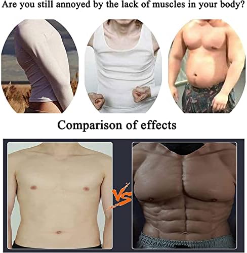 Male Chest Silicone Muscle Suit, Silicone Muscle Chest Bodysuit with Arms, Cosplay Male Suit Fake Belly Crossdresser Realistic Silicone No-Oil Simulation Muscle,Ivory-Regular