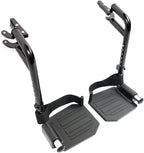 Economy Footrest for Standard Wheelchairs and Transport Chair, Composite Footplates And Heel Loops,Universal Swing-Away Footrests, wheelchair replace parts.Same function as T93HEP, PH-SF.(1 Pr, Black)