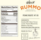 Rummo Penne Rigate Pasta N.66 - Penne Pasta Noodles, Dry Pasta, Durum Wheat Semolina Penne, Pasta from Italy - 16 Ounce (Pack of 5)