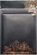 100PCS Gold Leaf Bag For Candy Coffee Mylar Food Saver Storage Disposable Snack Container Zipper Packet Biscuit Resealable Thick Aluminum Foil Sample 3.1x4.7in