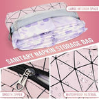 PU Leather Sanitary Napkin Storage Bag Small Make Up Bag Travel Cosmetic Bag Menstrual Cup Pouch First Period Kit Bag for Women Pink