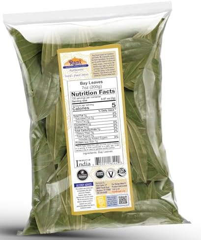 Rani Bay Leaf (Leaves) Whole Spice Hand Selected Extra Large 7oz (200g) ~ All Natural | Gluten Friendly | NON-GMO | Kosher | Vegan | Indian Origin (Tej Patta)