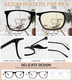 AEZUNI 4 Pack Retro Oversized Square Reading Glasses Men Women Large Wide Stylish Readers 1.0 1.5 2.0 2.5 3.0 3.5 4.0 5.0 6.0