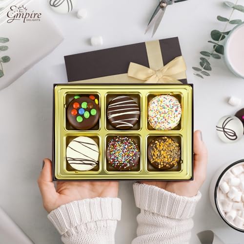 Easter Gourmet Chocolate Covered Cookies Gift Basket – 6 Count Spring Treats Hamper Stuffer Gifts Box – Holiday Treat for Men and Women, Cookie Gift Box for Family and Friends