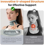 Neck Brace,Support Cervical Collar,Relieve Cervical Pain&Pressure,Soft Skin-Friendly Fabric,Memory Foam Wrapped in Silicone Breathable Hard Frame,One Size for Men&Women(Space Gray)