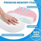 TushGuard Office/Car Seat Cushion, Non-Slip Sciatica & Back Coccyx Tailbone Pain Relief Chair Pad, Memory Foam Butt Pillow for Computer Desk, Wheelchair, Driving (Pink)