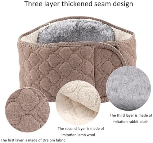 Waist Warmer, Winter Thicken Thermal Plush Warm Belt, Adjustable Lumbar Support Belt Body Warmer, Waist Warming Wrap Band, Waist Stomach Abdominal Support Protector Guard for Men Women (Dark Gray, XL)