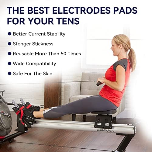 10 Pcs Stronger Large TENS Unit Pads Compatible with MEDVICE, NURSAL, Belifu, Brilnurse TENS Units, VOVOU 3.5mm Snap Latex-Free TENS Unit Replacement Pads Electrode Patches Reuse More Than 50 Times