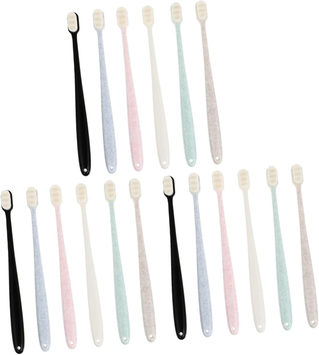 FRCOLOR 18pcs Wavy Style Soft Bristle Toothbrush for Adults Including and Gentle Care for Gums and Teeth Cleaning