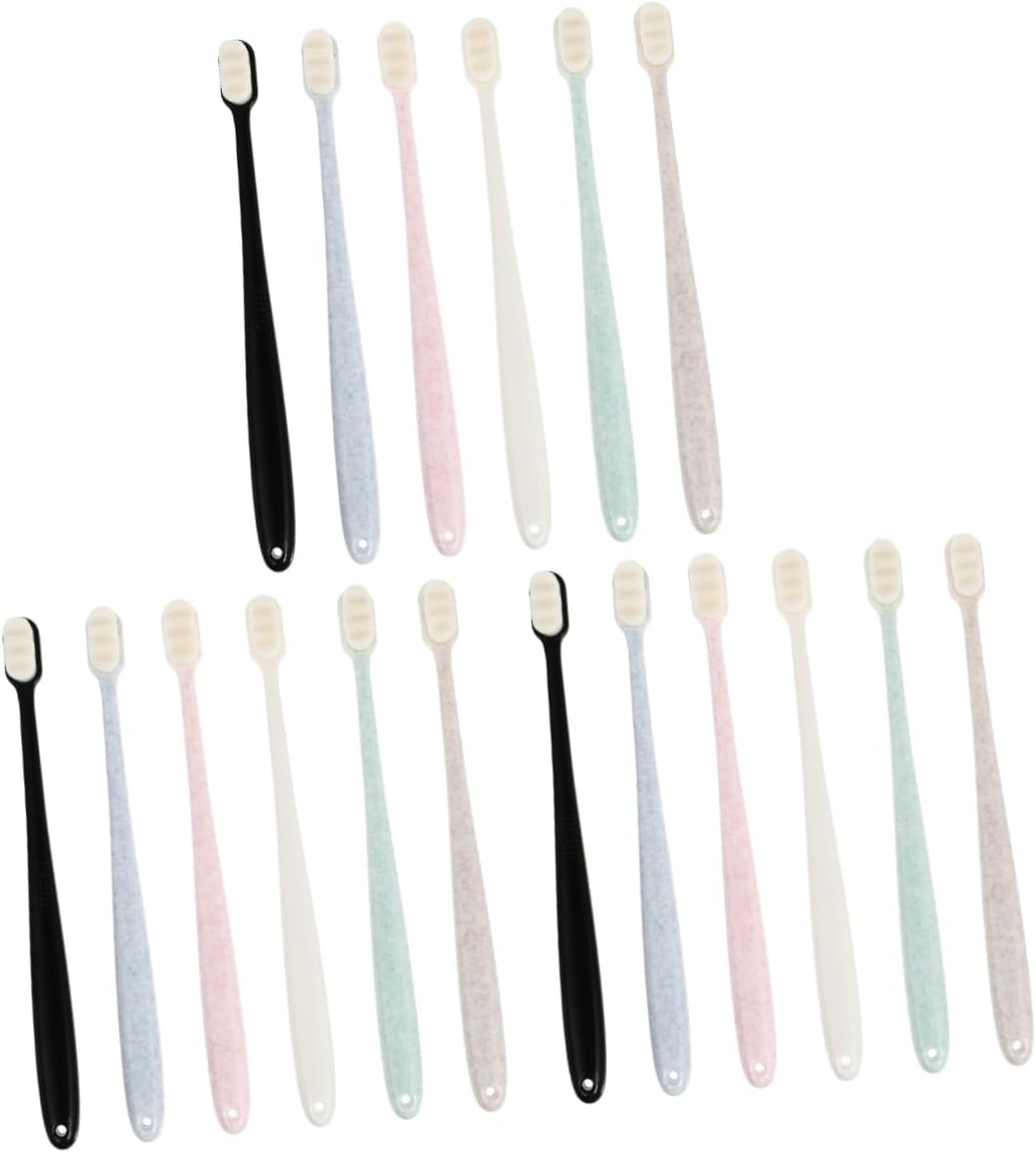 FRCOLOR 18pcs Wavy Style Soft Bristle Toothbrush for Adults Including and Gentle Care for Gums and Teeth Cleaning