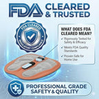 FDA Cleared TENS EMS Foot Massager Pad for Neuropathy, Circulation & Cold Feet | Foldable Rechargeable Pain Relief Mat with Remote | 2-Year Warranty (Orange)