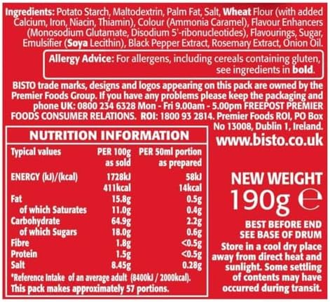 Bisto Reduced Sodium Gravy Granules 5.9 Ounce Canister (Pack of 6)