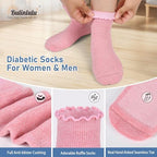 Bulinlulu Women’s Diabetic Socks – 6 Pairs Non-Binding Neuropathy Socks for Women 6-9 9-11