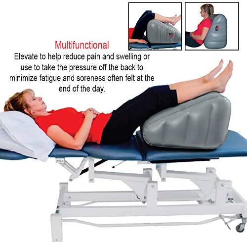 Inflatable Leg Wedge Pillow for Elevation. PT Designed EZ Up Pillow Helps Relieve Back and Hip Pain and Pressure, Swelling of Feet, Ankles and Knees Post Surgery or from Injury or chronic conditions.